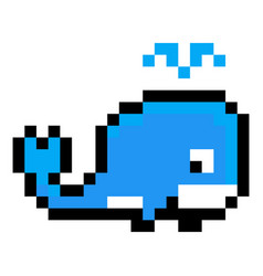 Pixel Whale Image For 8 Bit Game Assets