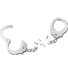 Broken Handcuffs Realistic Composition