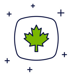 Filled Outline Canadian Maple Leaf Icon Isolated