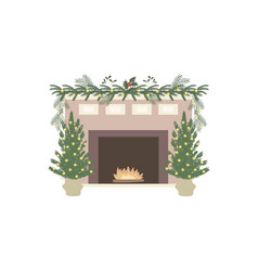 Fireplace With Christmas Decoration