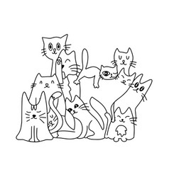 Lots Of Cute Cats Background From Cats Coloring