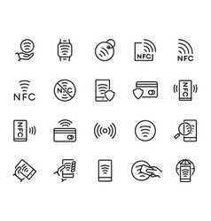 Nfc Icons Set Wireless Pay Technology