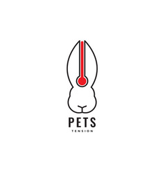 Rabbit Pets Temperature Health Logo Design