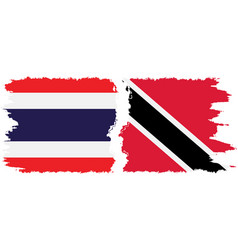 Trinidad And Tobago And Thailand Grunge Flags