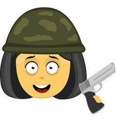 Emoji Soldier Woman Gun