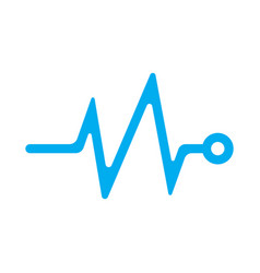 Eps10 Blue Heart Beat Monitor Pulse Icon