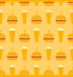 Seamless Pattern With Beer And Burger Icon Beer