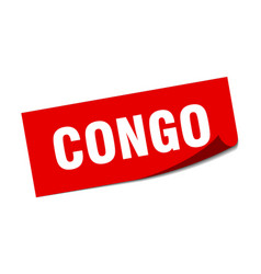 Congo Sticker Red Square Peeler Sign