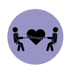 Together People Heart Tied Ribbon Pictograph Block