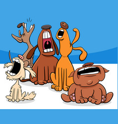 Barking Or Howling Dogs Cartoon Characters Group