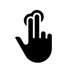 Double Finger Touch Black Glyph Icon