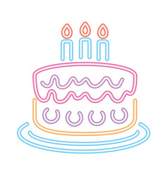 Party Birthday Cake Neon Design