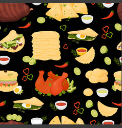 Seamless Pattern With Latin American Cuisine