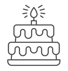 Birthday Storey Cake Thin Line Icon