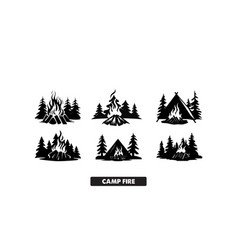 Campfire Outline And Silhouette Designs