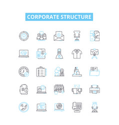 Corporate Structure Line Icons Set