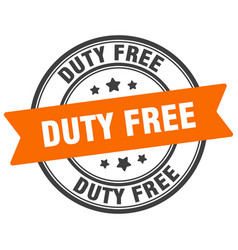 Duty Free Stamp Label On Transparent