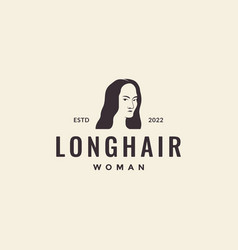 Face Beauty Woman Long Hair Hipster Logo Design