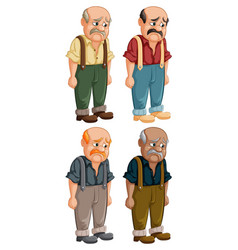 Four Elderly Men With Various Sad Expressions