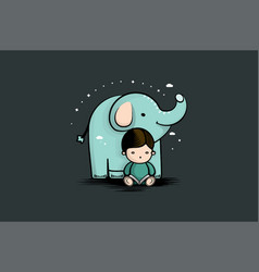 Little Boy And Elephant Logo