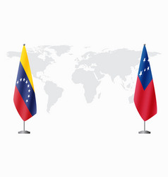 Venezuela And Samoa Flags For Official Meeting