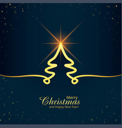 Minimal Line Christmas Tree Card Background