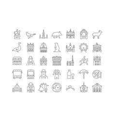 Set Of Linear Icons Of Wien