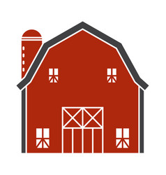 Barn Or Farm House With Pole Barns Flat Color