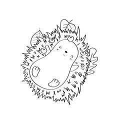 Cute Hedgehog Clipart Black And White For Kids