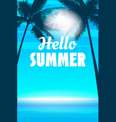 Hello Summer Beach Palms Party Poster Flyer