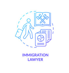 Immigration Lawyer Blue Gradient Concept Icon