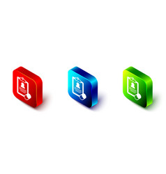 Isometric Medical Prescription Icon Isolated On