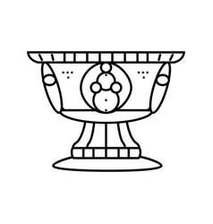 Offering Bowl Buddhism Line Icon