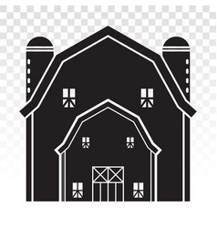 Barn House Or Farmhouse With Pole Barns Flat Icon