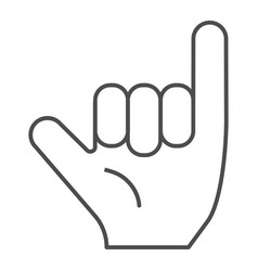 Hang Loose Gesture Thin Line Icon Shaka