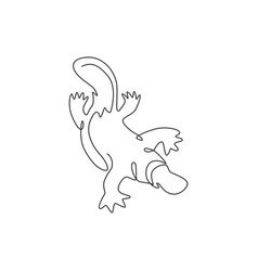 One Continuous Line Drawing Cute Platypus