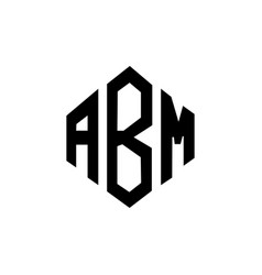 Abm Letter Logo Design With Polygon Shape