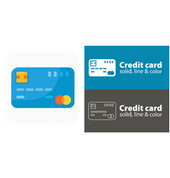 Credit Card Isolated Flat Card Line Icon