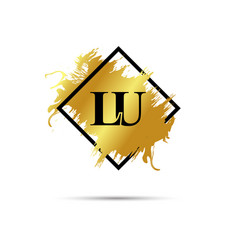 Gold Lu Logo Symbol Art Design