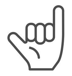 Hang Loose Gesture Line Icon Shaka