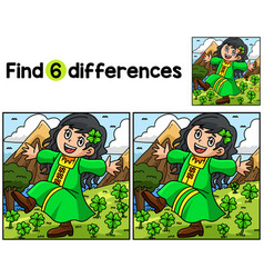 Saint Patrick Day Girl Dancing Find The Difference