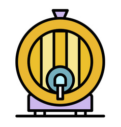 Whisky Barrel Icon Color Outline