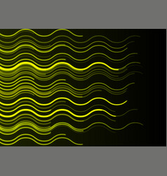 Bright Yellow Neon Wavy Lines Abstract Tech