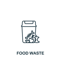 Food Waste Icon Monochrome Simple Sustainability