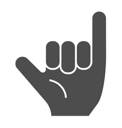 Hang Loose Gesture Solid Icon Shaka