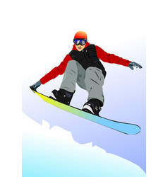 Snowboard Man Silhouette 3d