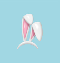 3d Easter Bunny Ears Isolated Render White Hare