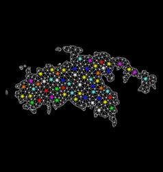 Mesh 2d Map Of Saint John Island With Bright Light