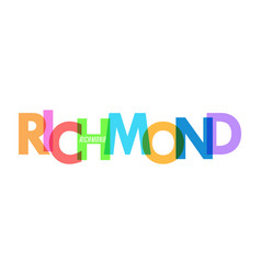 Richmond Name City On A White