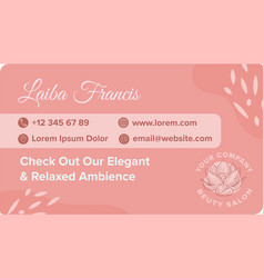 Spa Salon Business Card With Contact Information